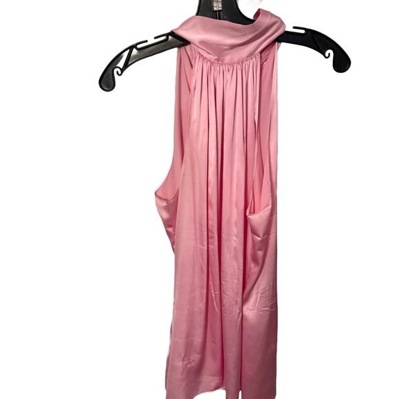 Ramy Brook Women’s  Silk Sleeveless Halter Top Sz M Pink Bow Back - Picture 2 of 11